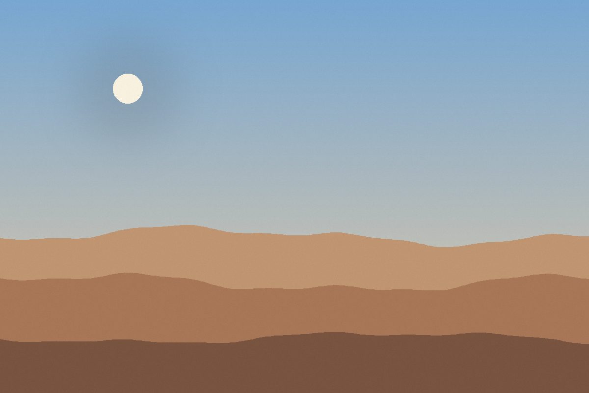 Notes from a desert road, digital sketch